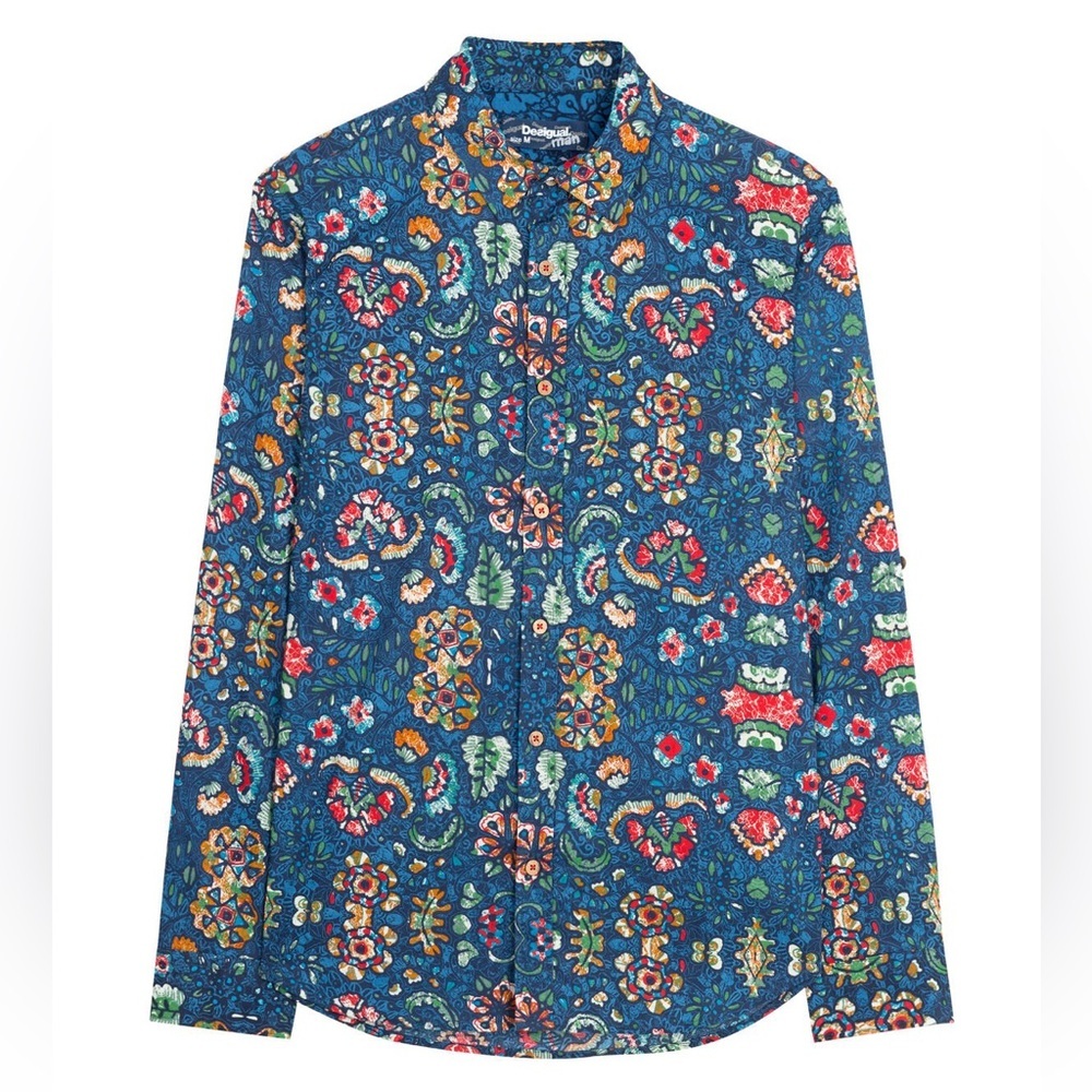 Desigual Men's Joan Blue Floral Shirt (M3)